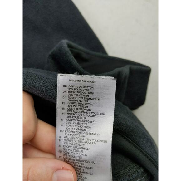 Mens Adidas Hoodie Sweatshirt SZ L Pullover Black White Spell Out Logo - Picture 10 of 11